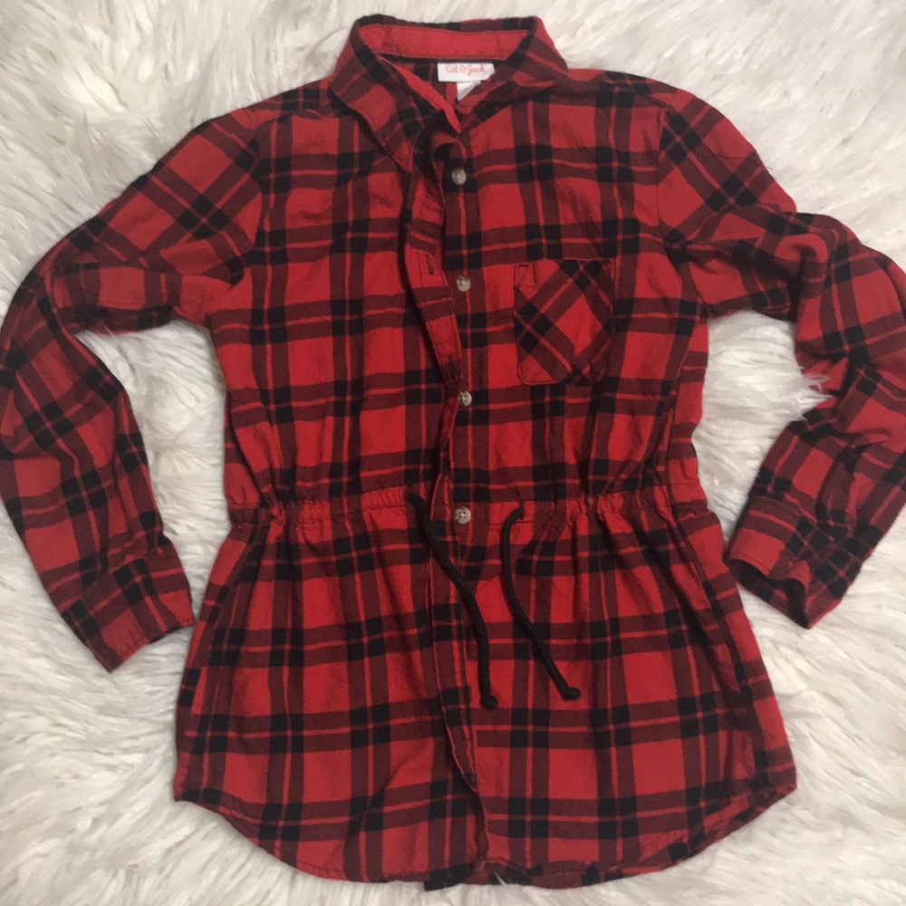 Girls fitted Buffalo plaid shirt size 10/12